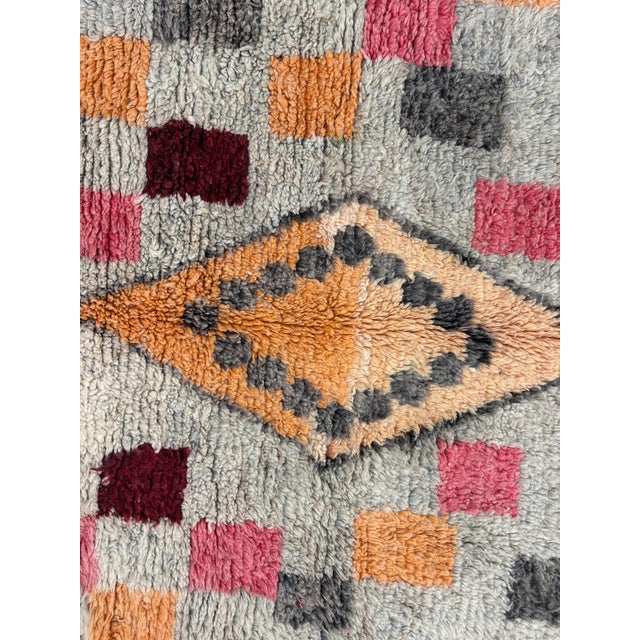 Pop Art Ndmade Moroccan Boujad Wool Rug For Sale - Image 3 of 10