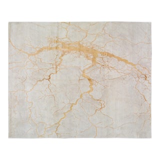 Indian Modern Hand Knotted Wool/Silk Rug, 8'x10' For Sale