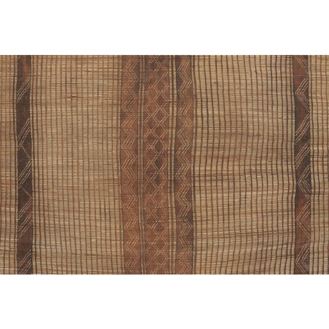 Rug & Kilim Vintage Tuareg Rug With Tonal Stripe Design in Beige & Brown - Rug & Kilim For Sale - Image 4 of 7