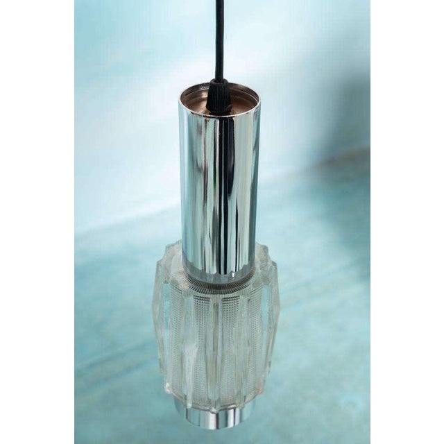 Vintage Chrome and Glass Hanging Lamp by Carl Thore For Sale - Image 4 of 17
