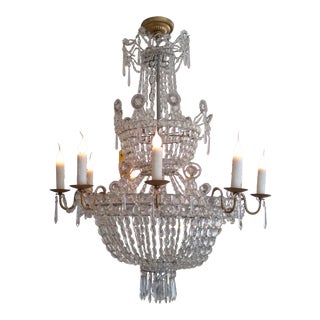 19th C 12 Lite Scandinavian Empire Chandelier For Sale