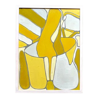 Vintage Boho Abstract Original Oil Signed and Dated 1967 For Sale