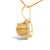 Contemporary 10K Yellow Gold Opal and 1/10 Cttw Diamond Accent Halo Pendant Necklace For Sale - Image 3 of 5