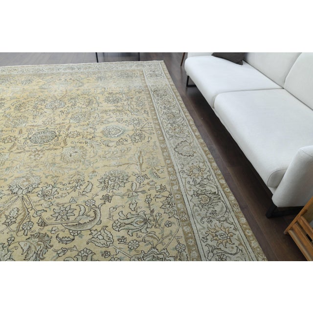 1970s 1970s Vintage Persian Handmade Wool Cotton Area Rug For Sale - Image 5 of 11