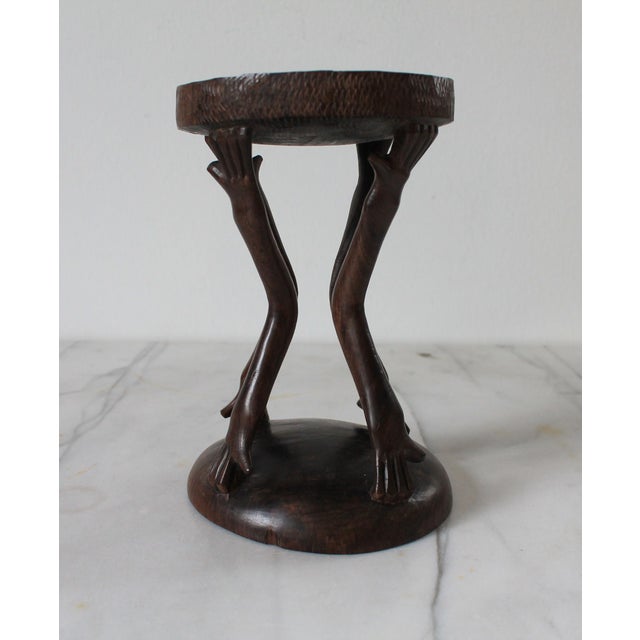 Vintage Folk Art Hand Carved Wood African Decorative Object For Sale - Image 4 of 10