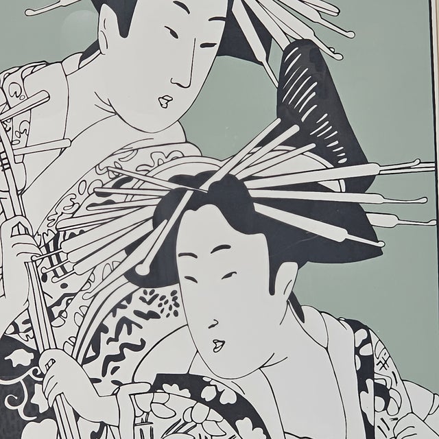 Contemporary Carol Goodkind “Geishas” Signed Limited Edition Serigraph, Framed 37" For Sale - Image 3 of 10