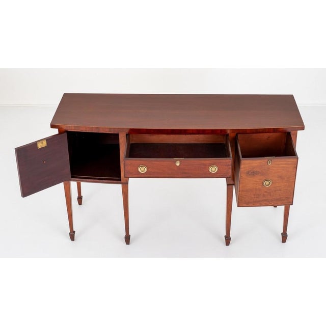 Georgian Mahogany Bow Front Server Sideboard, 1880s For Sale - Image 3 of 7