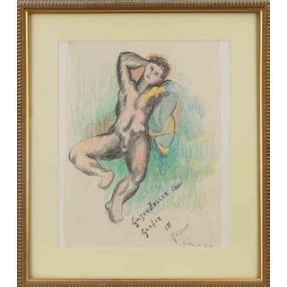Sandro Chia, Reclined Man, 1984, Pencil and Pastel on Paper For Sale