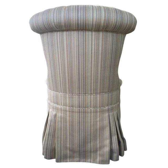 Contemporary Basilia Tufted and Skirted Swivel Vanity Chair by Ebanista For Sale - Image 3 of 6