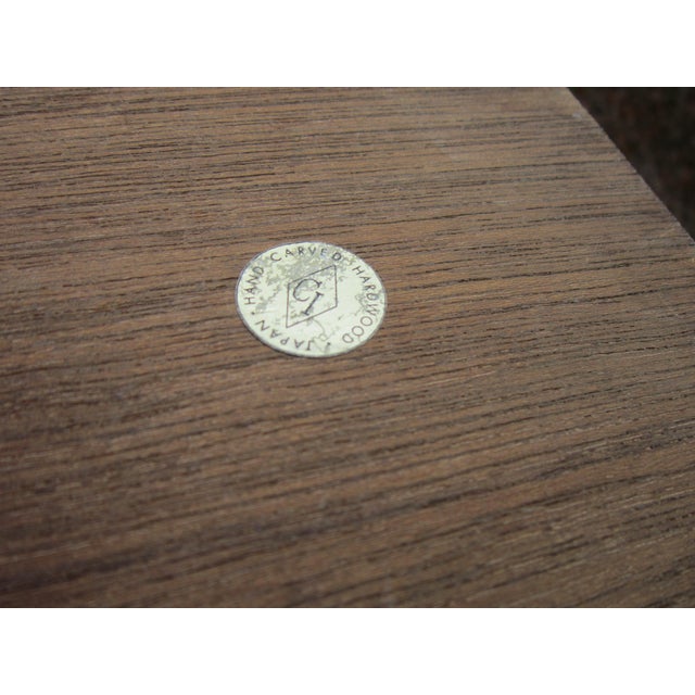 Vintage Wood Kitchen Canisters MCM Hand Carved Hardwood Japan CI Star Nesting Kitchen Storage Set of 2 For Sale - Image 10 of 12