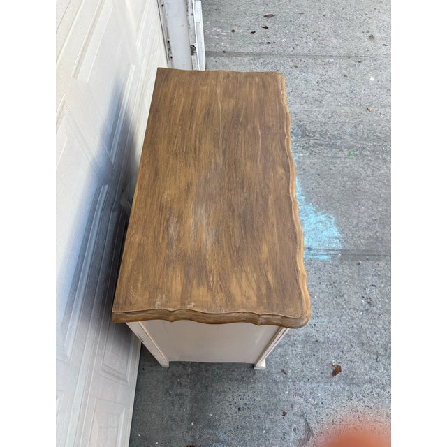 Distressed Farmhouse Dresser | French Provincial Chest | Painted Cottage Dresser |Rustic White Wood Dresser | Vintage Bedroom Furniture For Sale In New York - Image 6 of 12