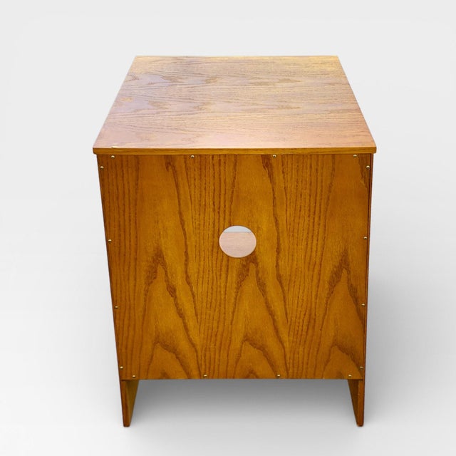 Mid 20th Century Minimalist Solid Oak Open Pedestal Cabinet or Media Stand For Sale - Image 12 of 18