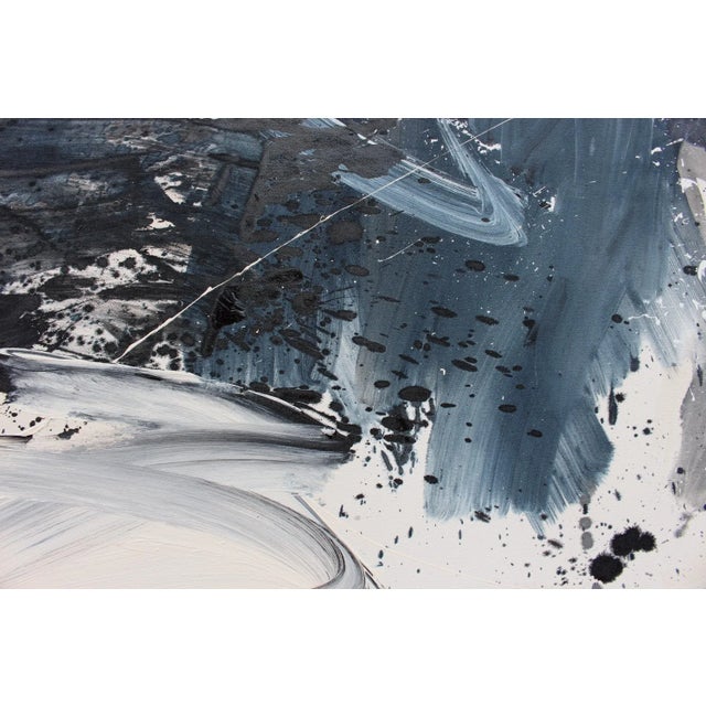 Gray Contemporary Abstract Acrylic / Mixed Media on Canvas Painting “There's a Storm Front Coming” by Daniela Schweinsberg For Sale - Image 8 of 11