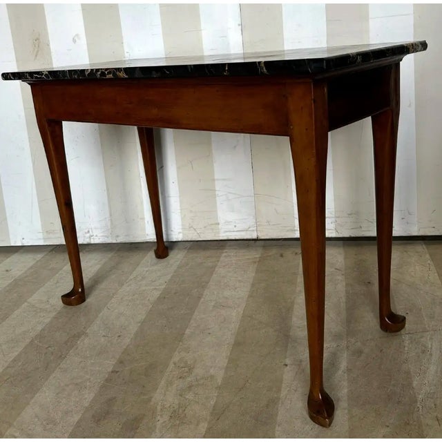 Early 19th Century Early 19th Cent. American Federal Period Cherry Slab Table With Black Marble Top For Sale - Image 5 of 7