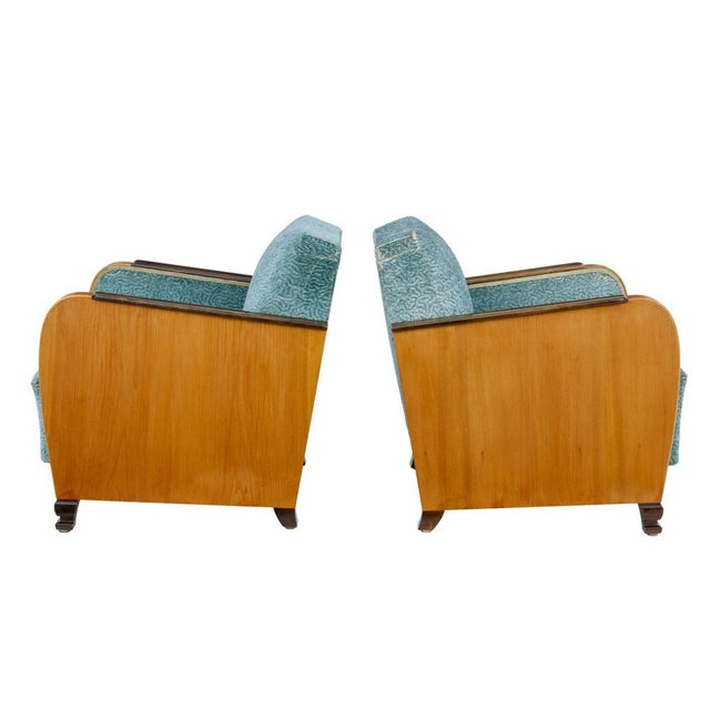 Swedish Art Deco Elm and Birch Armchairs, 1930s, Set of 2 For Sale - Image 4 of 7