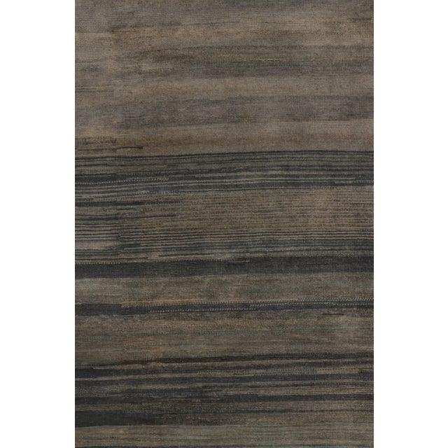Contemporary Oversized Solid & Stripes Wool Rug by Rug & Kilim, India For Sale In New York - Image 6 of 10