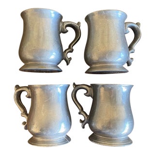 Antique Pewter Renaissance Tankards- Set of 4 For Sale