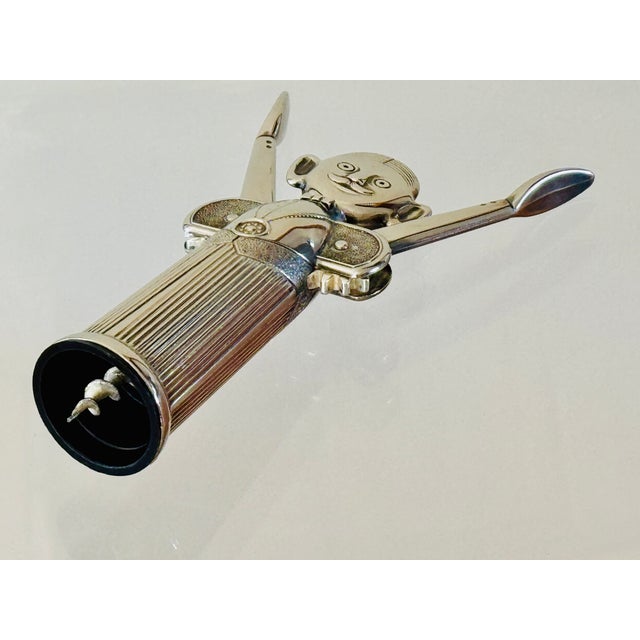 80’s Aldo Columbo Silver Plated Sommelier Corkscrew For Sale - Image 11 of 11