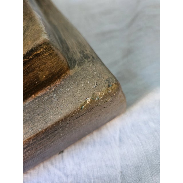Gold Gilt Porcelain Marble Top Column Pedestal Stand Table For Sale - Image 8 of 10