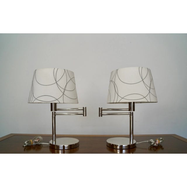 Ralph Lauren Swing Arm Chrome Table Lamps - a Pair For Sale - Image 13 of 13