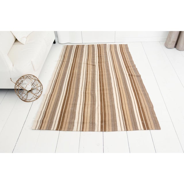 Antique Bohemian Stripe Kilim Rug For Sale - Image 9 of 10