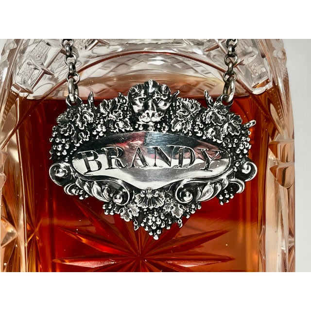 Sterling Brandy Decanter Label/Bottle Ticket by Charles Rawlings, London, 1828 For Sale - Image 4 of 8