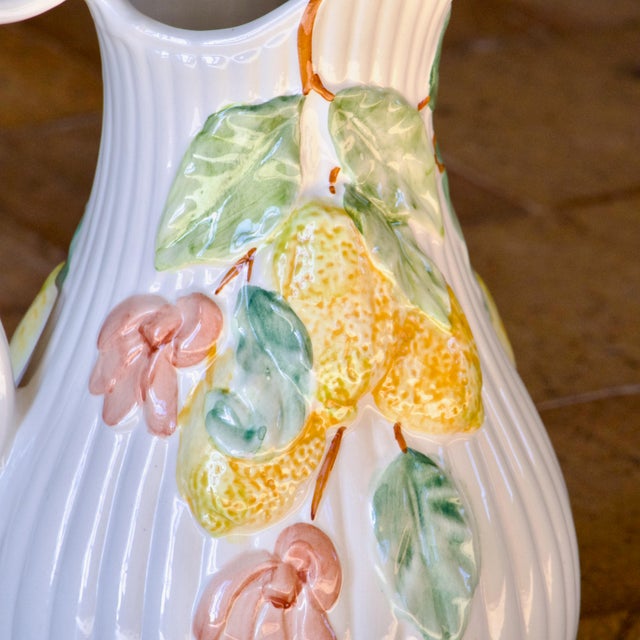 Large Vintage Lemon-Colored Earthenware Jug by Whats, 1970s For Sale - Image 10 of 13