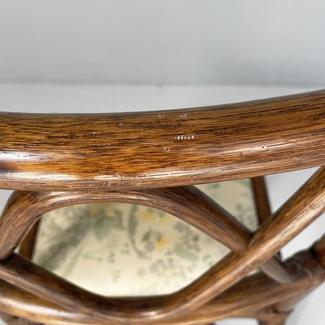 20th Century Italian Chair in Rattan and Floral Fabric, 1890s For Sale - Image 16 of 18