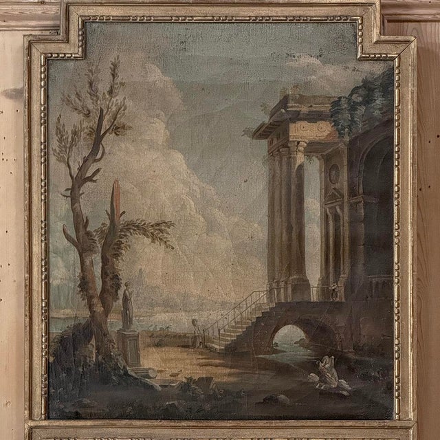 Wood Early 19th Century French Directoire Neoclassical Trumeau Mirror For Sale - Image 7 of 15