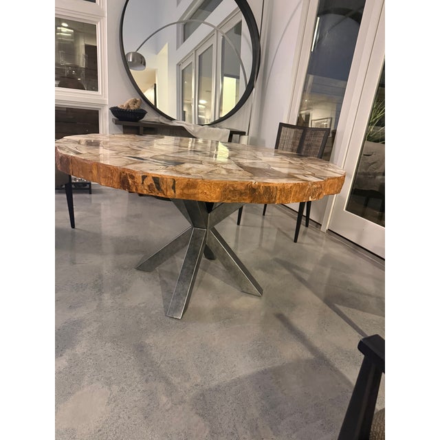 Contemporary Arhaus Petra Round Dining Table For Sale - Image 3 of 3