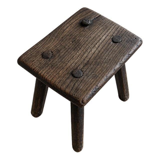 Primitive Hardwood Milking Stool For Sale