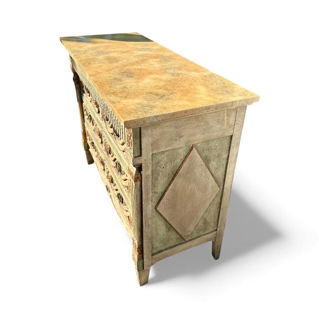 Venetian Style Painted Palm Beach Regency John Widdicomb Chest of Drawers For Sale - Image 13 of 16