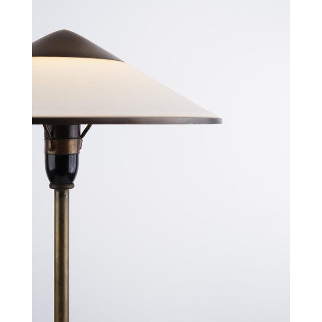 Table Lamp in Brass with Off-White Shade by Niels Thykier For Sale - Image 3 of 9