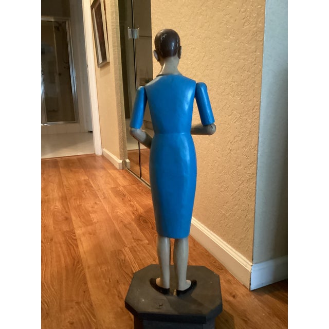 1960s Wooden Statue With Movable Parts For Sale - Image 12 of 12