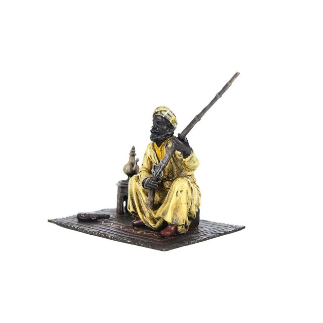 1900's Bronze Arab Warrior Figurine For Sale - Image 4 of 9