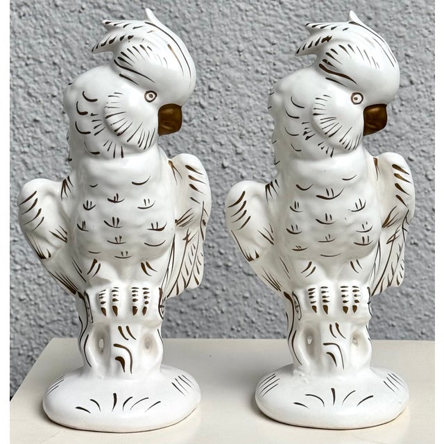 Mid 20th Century Mid-Century Modern Made in Japan Cockatoo Parrots - A Pair For Sale - Image 5 of 16