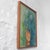 Mid-century painting with a vase of flowers in blue and green tones. Mixed media on canvas with a wooden frame. 1960s...