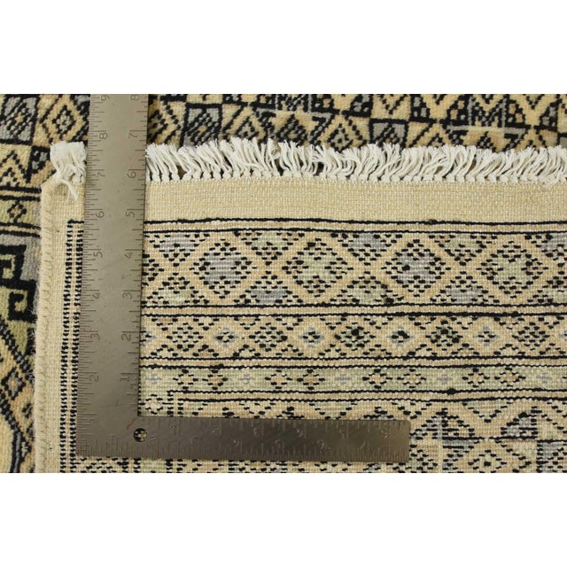 Bokhara Jaldar Rug 3’11” X 5’9” Beige Wool Tribal Hand-Knotted Oriental Carpet For Sale - Image 12 of 12