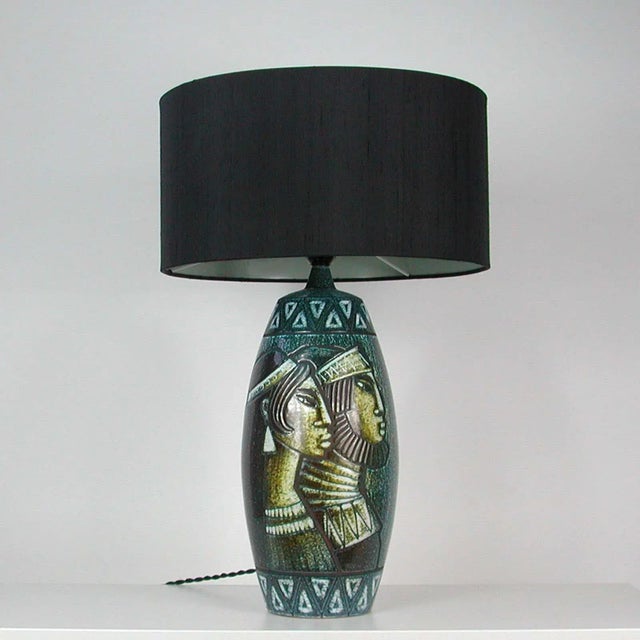 Mid-Century Swedish Ceramic Table Lamp by Bonnie Rehnkvist for Falkenbergs, 1960s For Sale - Image 4 of 18