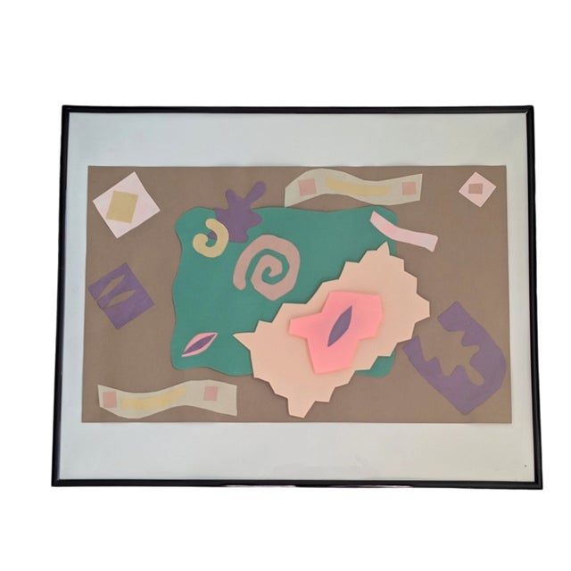 Henri Matisse Style Framed Paper Cutout Collage Art For Sale In Charlotte - Image 6 of 8