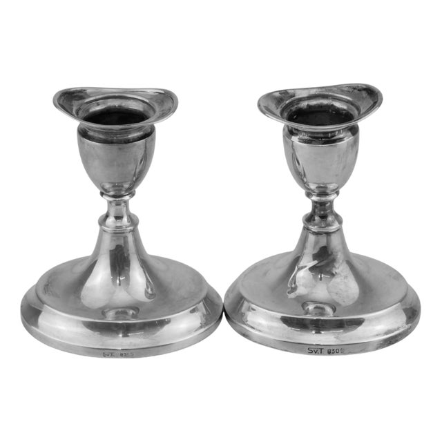 Silver Candleholders by Svend Toxvaerd, 1890, Set of 2 For Sale