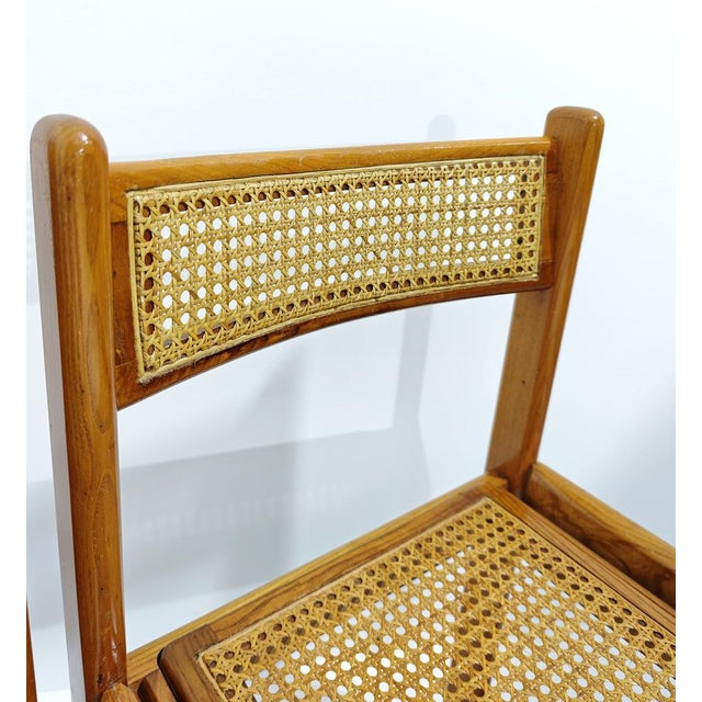 Italian Chairs in Wood and Vienna Straw, 1970s, Set of 4 For Sale - Image 9 of 18