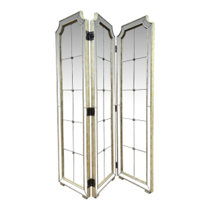 Vintage Regency Inspired Antique Mirrored Folding Screen