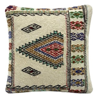 Turkish Kilim Pillow Cover 13'' X 14'' For Sale