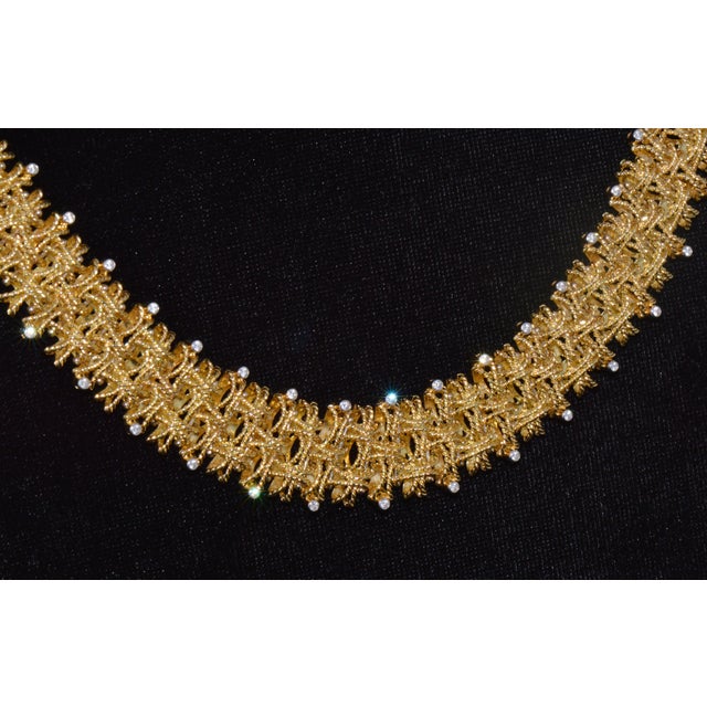 Late 20th Century Roberto Coin Barocco 1.36ct Diamond Soild 18k Yellow Gold Collar Necklace 124.9g For Sale - Image 13 of 15