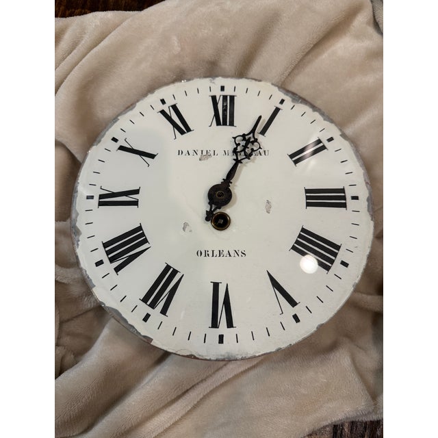Brown 19th Century French Cartel Wall Clock, Mother-of-Pearl Inlay, Raison & Thomas Movement For Sale - Image 8 of 16