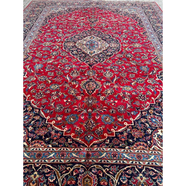 Large Vintage Kashan Style Rug, 1960s For Sale - Image 3 of 18
