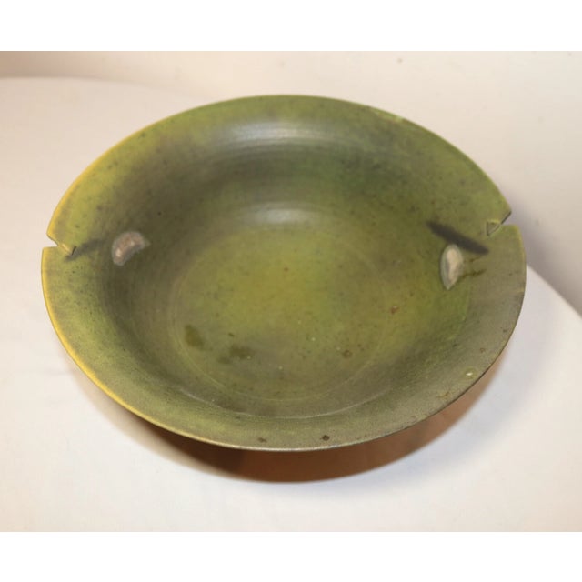 Contemporary Canadian Art Studio Pottery Green Centerpiece Bowl by Kayo O'Young For Sale - Image 4 of 12