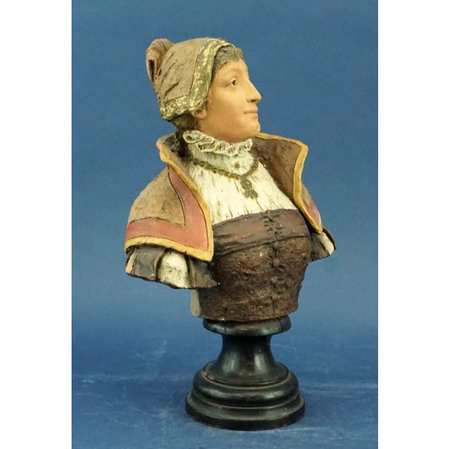 Ceramic 19th Century Terracotta Bust of Anne Boleyn from Goldscheider, Austria For Sale - Image 7 of 18