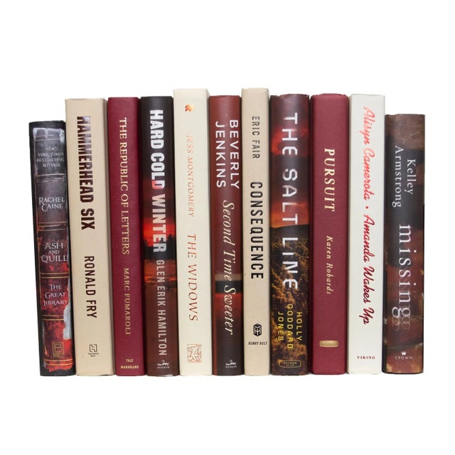 Modern Decorative Books - Cranberry & Cream Mixed Media Book Bundle - 1 Foot of Red Books For Sale - Image 3 of 4